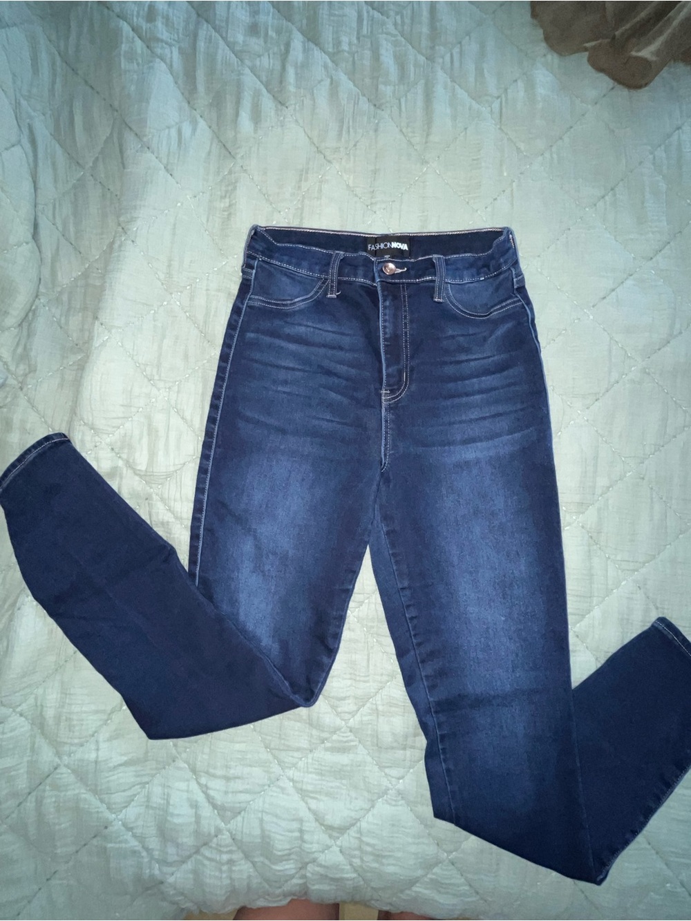Fashion Nova Dark Blue Skinny High-Rise Jeans
